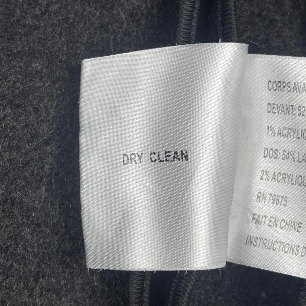 Michael Kors Coat Women L Gray Wool Blend Oversized Collar Wrap Jacket